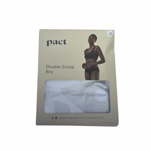 NWT Pact organic cotton White Double Scoop Bra size XL C -D cup fair trade